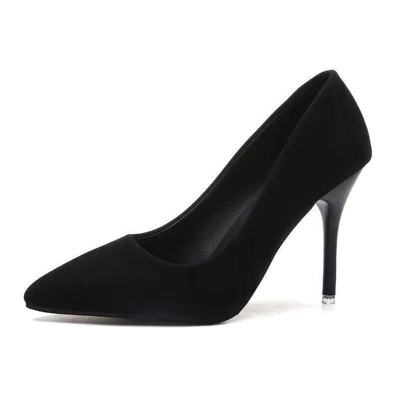 Black Suede Stiletto Ceremonial High Heels