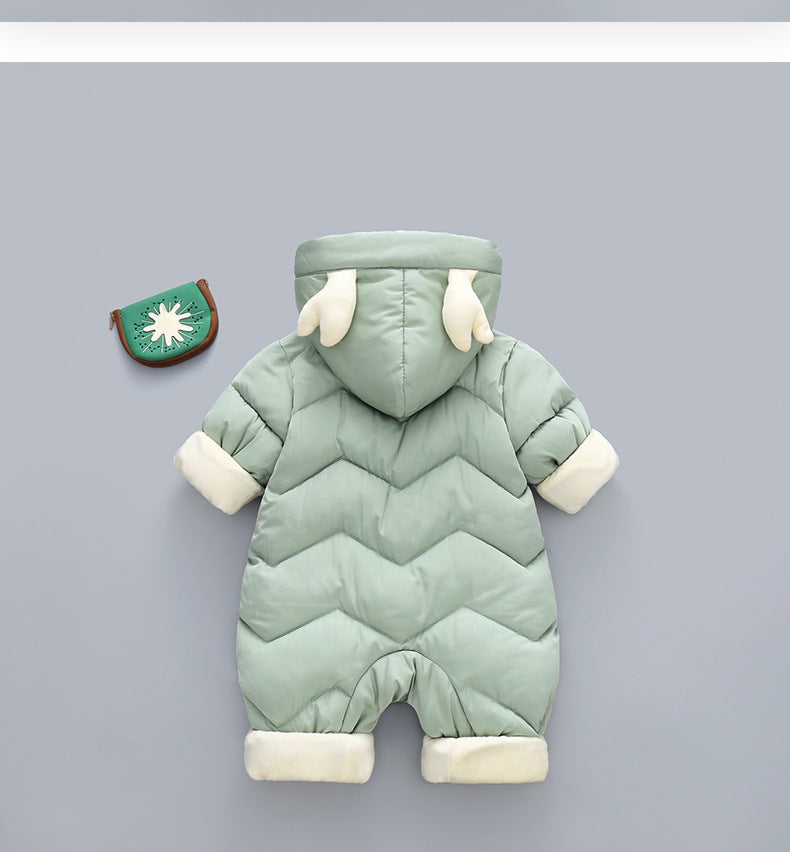 Baby Winter Snowsuit Plus Velvet Thick Baby  0-3 Years Newborn Jumpsuit